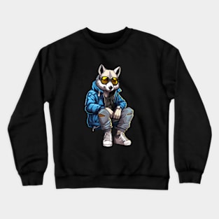 Hip-pop super star husky dog Crewneck Sweatshirt